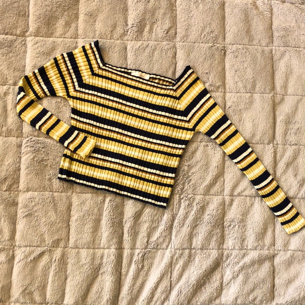 Long Sleeve, Off-the-Shoulder Crop Top